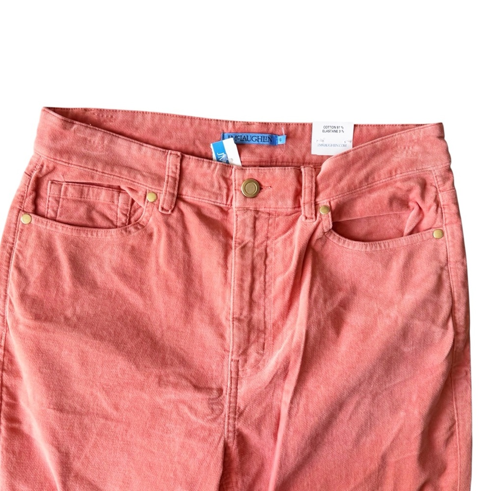 J McLaughlin Milburn Velvet Jeans in Deep Coral | 6 NWT - Picture 7 of 10